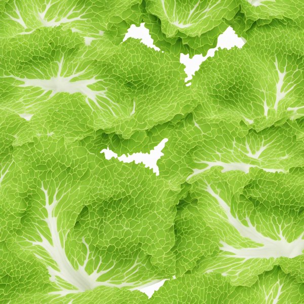 A digital illustration of a sliced thin lettuce, top view,