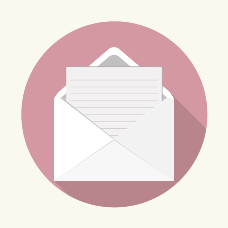 Mail vector icon on flat design e mail vector illustration with shadow open envelope open envelope with a document