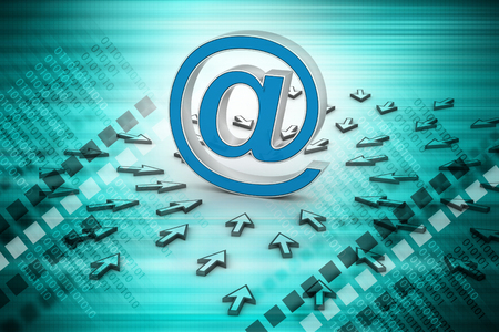 E mail sign with mouse pointer