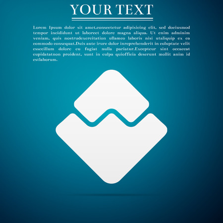 Cryptocurrency coin waves icon isolated on blue background physical bit coin digital currency altcoin symbol blockchain based secure crypto currency flat design vector illustration Stock Photo