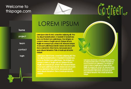 Nice web site template banner with black frame in green and yellow color Stock Photo