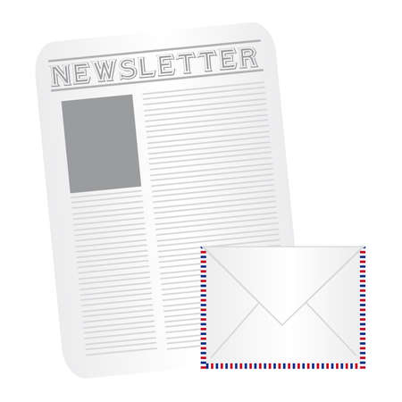 White gray blue red newspaper and envelope cartoon isolated vector