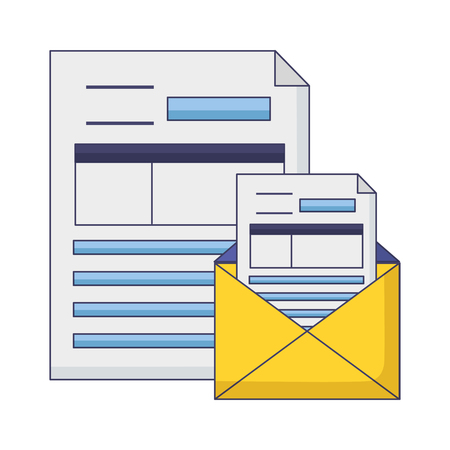 Tax payment document mail paper vector illustration