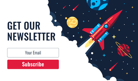 Subscribe now for our newsletter flat style vector illustration ui ux design with text box and subscribe button template
