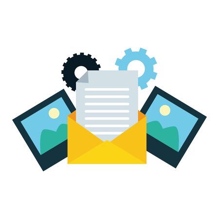 Mail photo send email settings vector illustration
