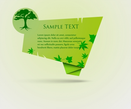 Green speech bubble with tree Stock Photo