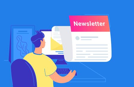 Newsletter monthly subscription flat vector illustration Stock Photo