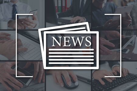 News concept illustrated by pictures on background