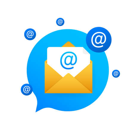 E mail marketing flat style colorful vector icon for info graphics websites mobile and print media vector stock illustration