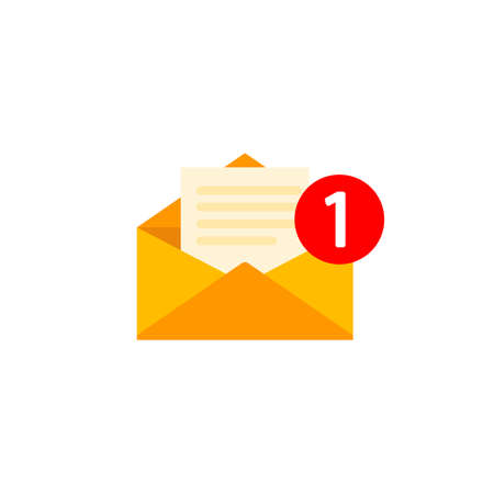 New message notification email amail chat or letter icon flat in on isolated background