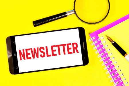 Newsletter a text message in your smartphone news information interesting financial and socio political events business advertising