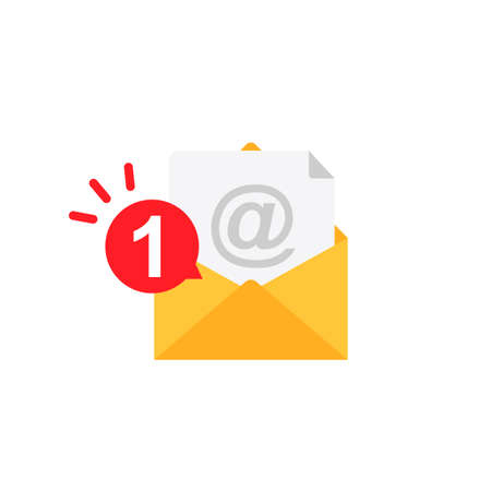 Message notification vector icon envelope with notification vector eps10