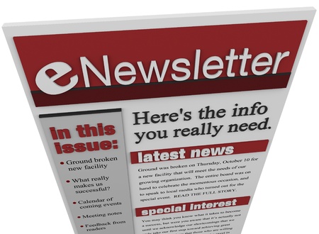 An enewsletter emailed to you to deliver news and information to keep you updated on important matters and product announcements Stock Photo