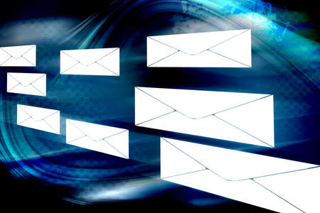 An image of some flying envelopes Stock Photo