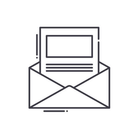 Email marketing icon linear isolated illustration thin line vector web design sign outline concept symbol with editable stroke on white background