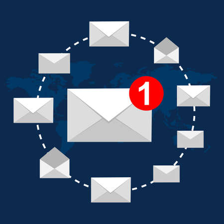 Vector illustration email concept flat modern design Stock Photo