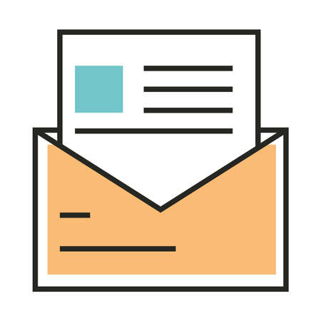 Digital marketing email promotion message vector illustration line and fill