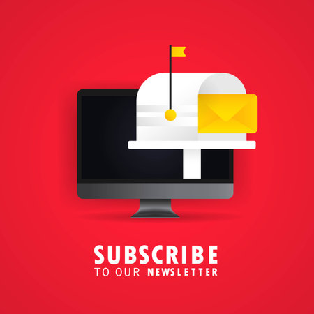 Subscribe to our newsletter banner with text box and subscribe button template Stock Photo