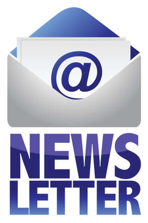 Newsletter concept image of text and email illustration design Stock Photo