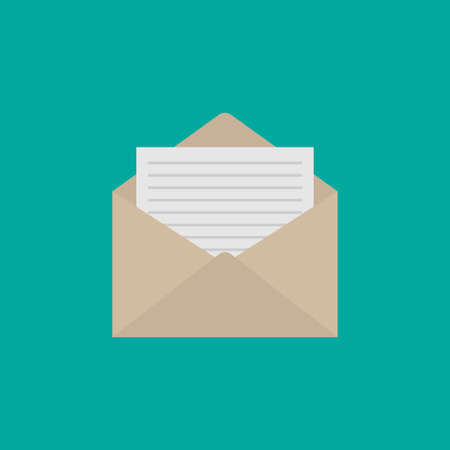 Envelope icon flat style mail icon isolated on white background vector illustration