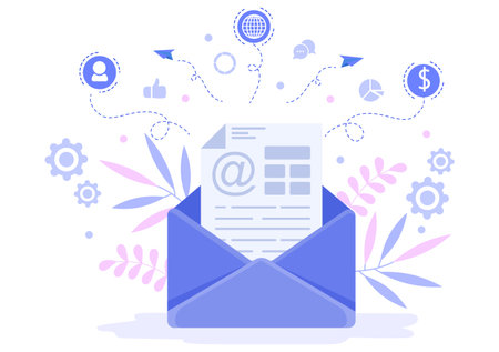 Email marketing vector illustration for design digital campaign web page business presentation or mobile social network template