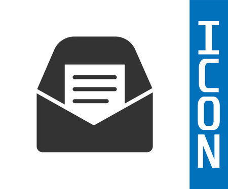 Grey mail and e mail icon isolated on white background envelope symbol e mail email message sign vector Stock Photo