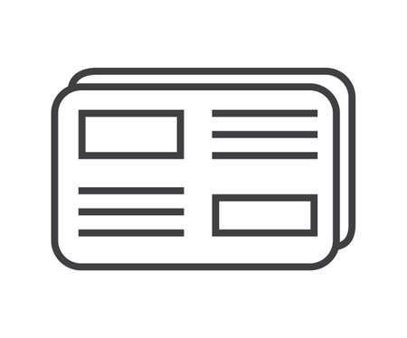 Booklet page icon vector in thin line style outline symbol for reference paper documents sign of chapter note paragraph notebook e reading e library simple illustration