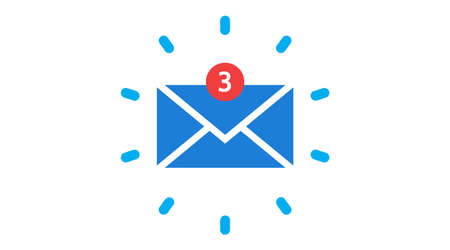 Mail icon envelope line flat feedback letter sign symbol isolated vector illustration set email Stock Photo