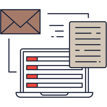 Mail marketing vector icon flat outline design
