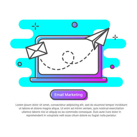 Email marketing newsletter marketing mail landing page email automatic auto reply response flat design vector illustration Stock Photo