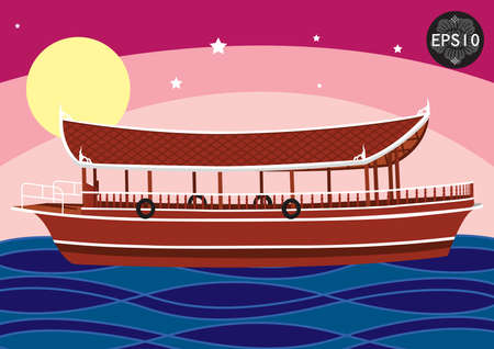 The Boat in tradition art of Thailand, Vector