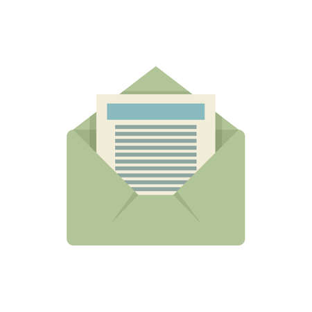 Document email icon flat isolated vector
