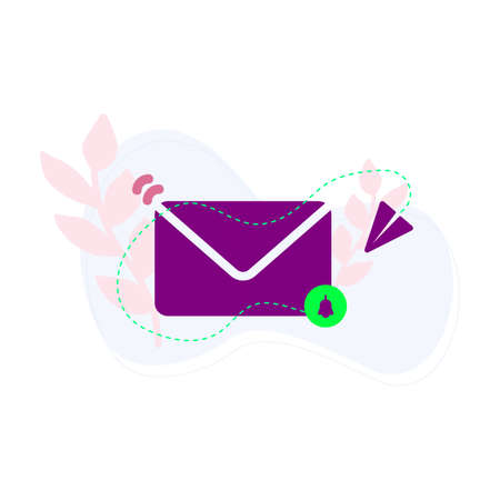 New message icon with notification envelope pointer with incoming message social media chat communication new e mail vector illustration