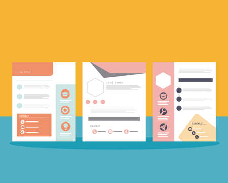 Three curriculum vitae set templates