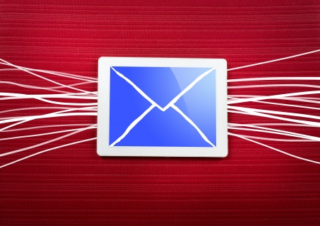 Conceptual themes of internet communication with tablet