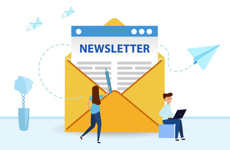 Newsletter subscription concept vector illustration for online marketing