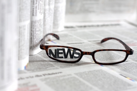 News letters on newspapers with blurred background concept