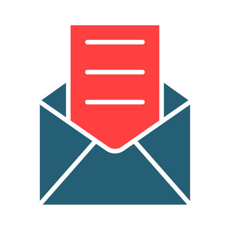 Open email glyph two color icon for personal and commercial use Stock Photo