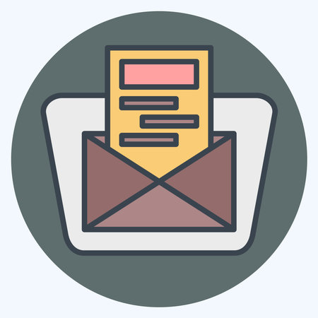 Icon email related to hotel service symbol color mate style simple design illustration Stock Photo