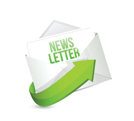 News letter mail or email illustration design over a white background