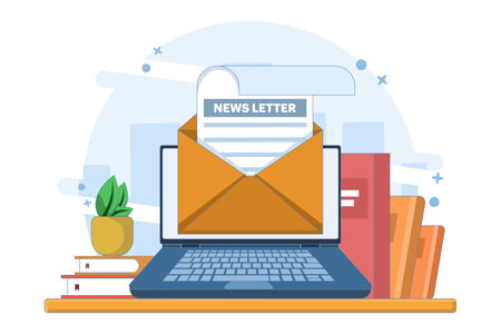 Email campaign concept newsletter email marketing online business strategy advertising email newsletter sending messages online marketing and business related design Stock Photo