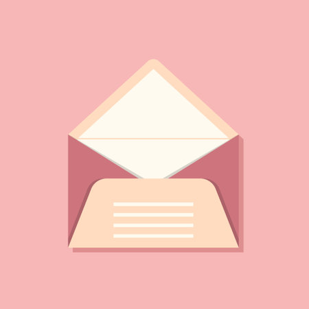 Envelope with letter icon in flat style email document vector illustration on isolated background postcard sign business concept