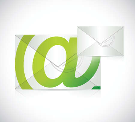 Contact us envelope illustration design over a white background