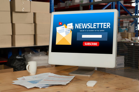 Newsletter signup page on computer for customer to subscribe snugly newsletter update information to subscriber