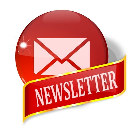 Ball and plate with the words newsletter vector