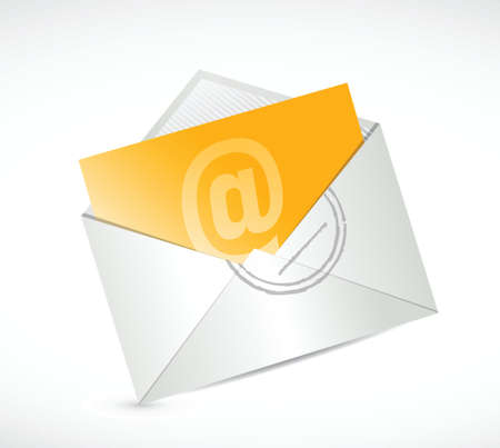 Orange email illustration design over a white background