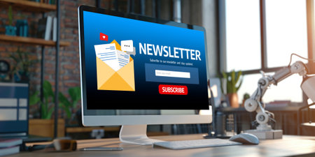 Newsletter signup page on computer for customer to subscribe brisk newsletter update information to subscriber