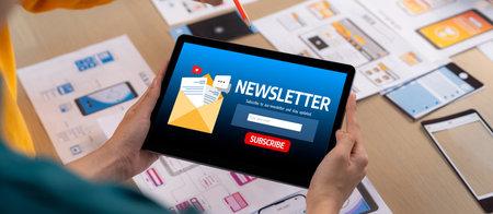 Newsletter signup page on computer for customer to subscribe brisk newsletter update information to subscriber