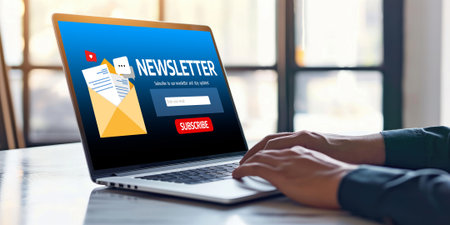 Newsletter signup page on computer for customer to subscribe brisk newsletter update information to subscriber
