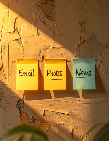 Golden morning sunlight illuminates a simple to do list on a textured wall